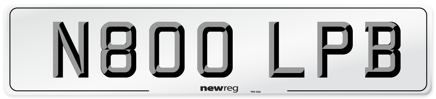 N800 LPB Number Plate from New Reg
